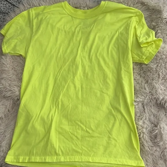 Fruit of the Loom Neon Yellow T shirt - Picture 2 of 3